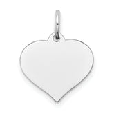 14K White Gold Heart Disc Charm